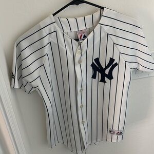New York Yankees (NYY) MLB Home Pinstripe Jersey - Size Youth Medium